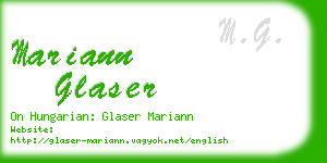 mariann glaser business card